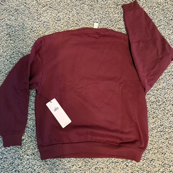 NWT ALO YOGA Accolade Crewneck Pullover Burgundy XS, S, and M - Picture 5 of 7